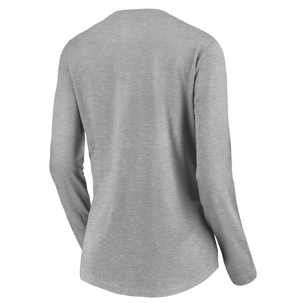 St. Louis Cardinals Women's Evanston Stencil Long Sleeve V-Neck T-Shirt - Gray T-shirts