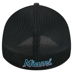 Miami Marlins New Era Subtle Camo 39THIRTY Flex Hat - Black Hats