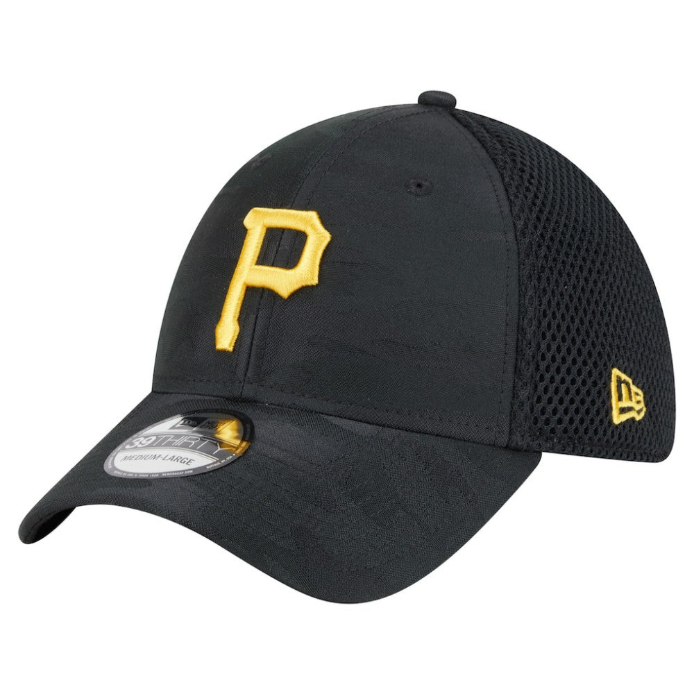 Pittsburgh Pirates New Era Subtle Camo 39THIRTY Flex Hat - Black Hats