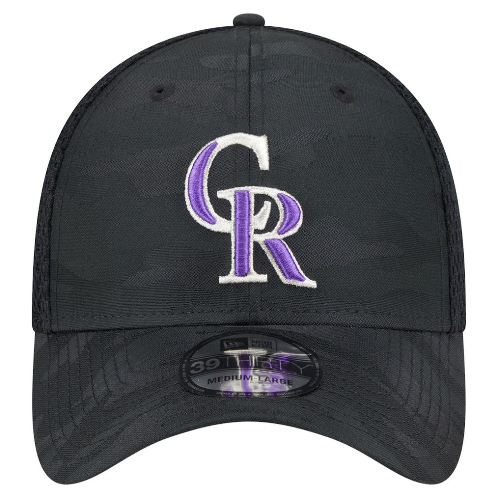 Colorado Rockies New Era Subtle Camo 39THIRTY Flex Hat - Black Hats