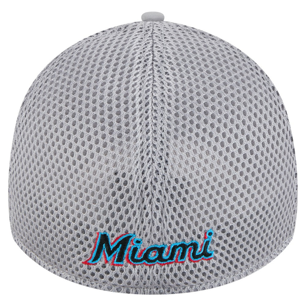 Miami Marlins New Era Linear 39THIRTY Flex Hat - Gray Hats