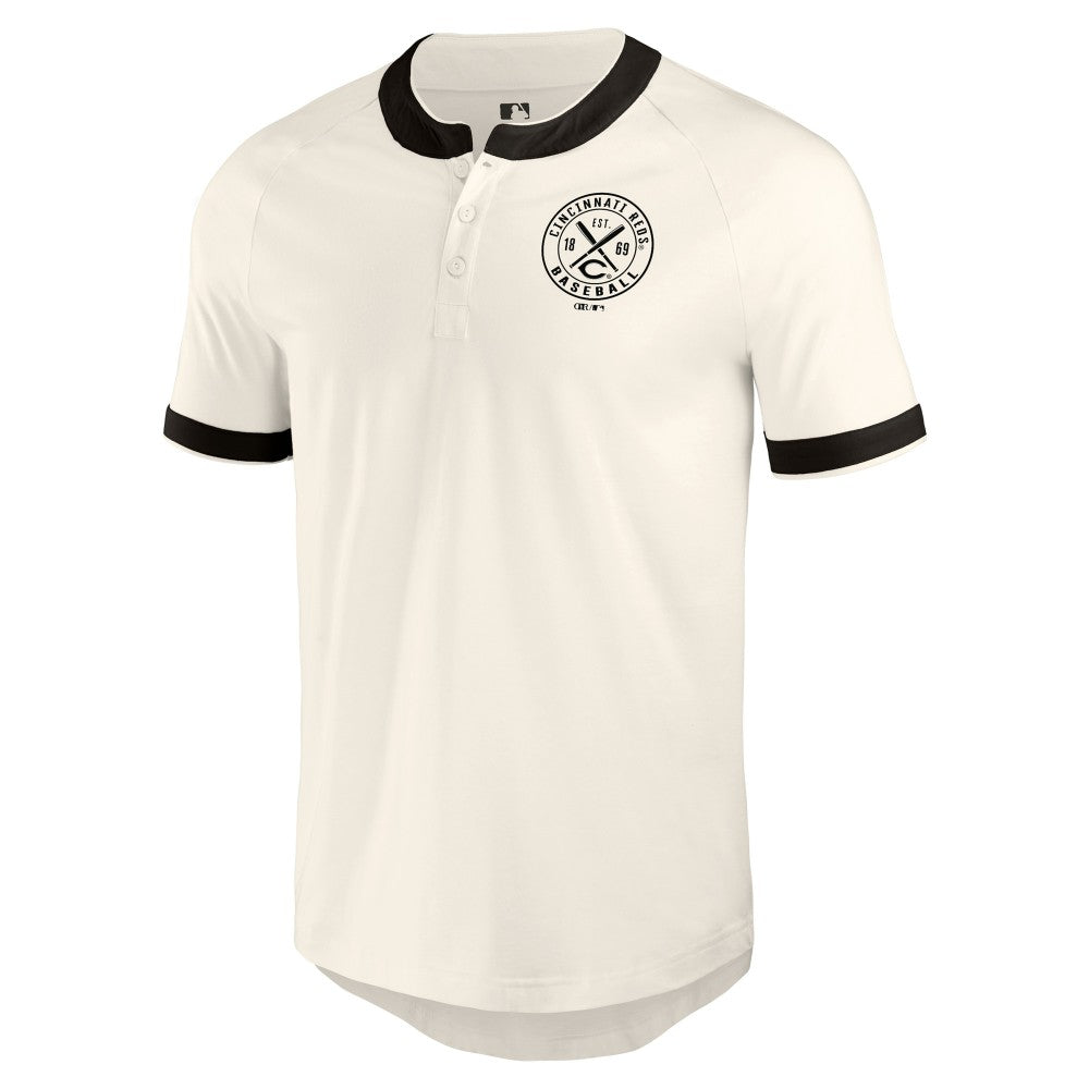 Cincinnati Reds Darius Rucker Collection by Fanatics Henley Raglan T-Shirt - White T-shirts