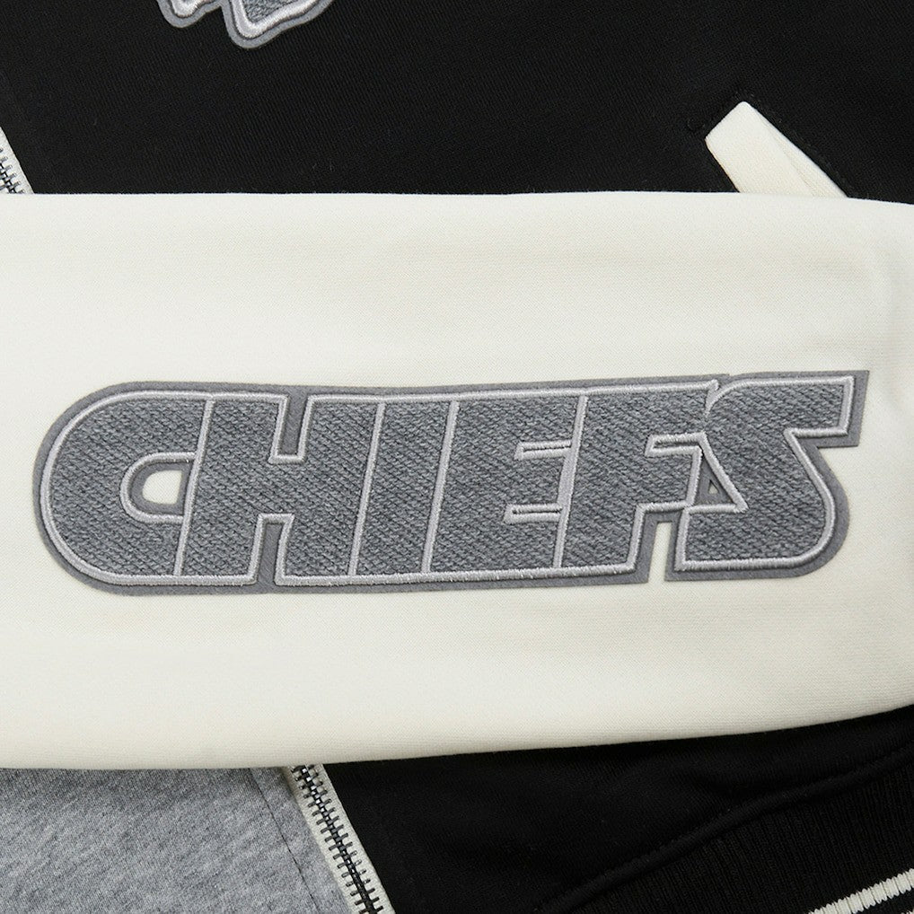 Kansas City Chiefs Pro Standard Women's Reverse French Terry Colorblock Full-Zip Hoodie Gray