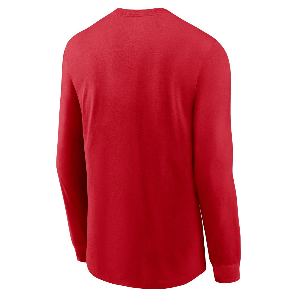 Cincinnati Reds Nike Local Logo Swoosh Lockup Long Sleeve T-Shirt - Red T-shirts