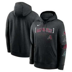 Arizona Diamondbacks Nike Club Stack Pullover Hoodie - Black Hoodies