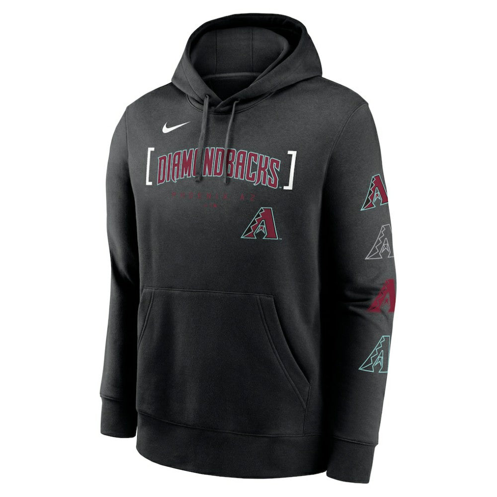 Arizona Diamondbacks Nike Club Stack Pullover Hoodie - Black Hoodies