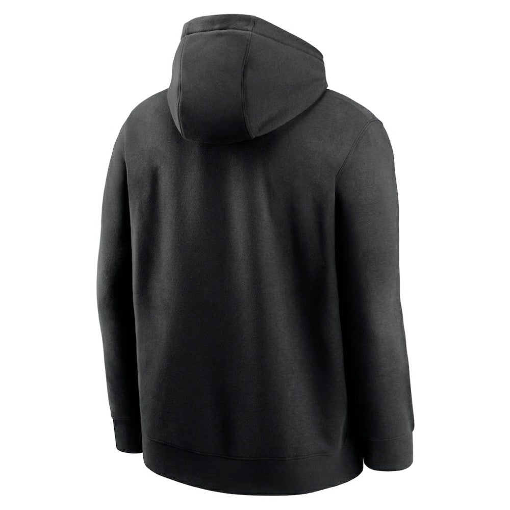 Pittsburgh Pirates Nike Club Stack Pullover Hoodie - Black Hoodies