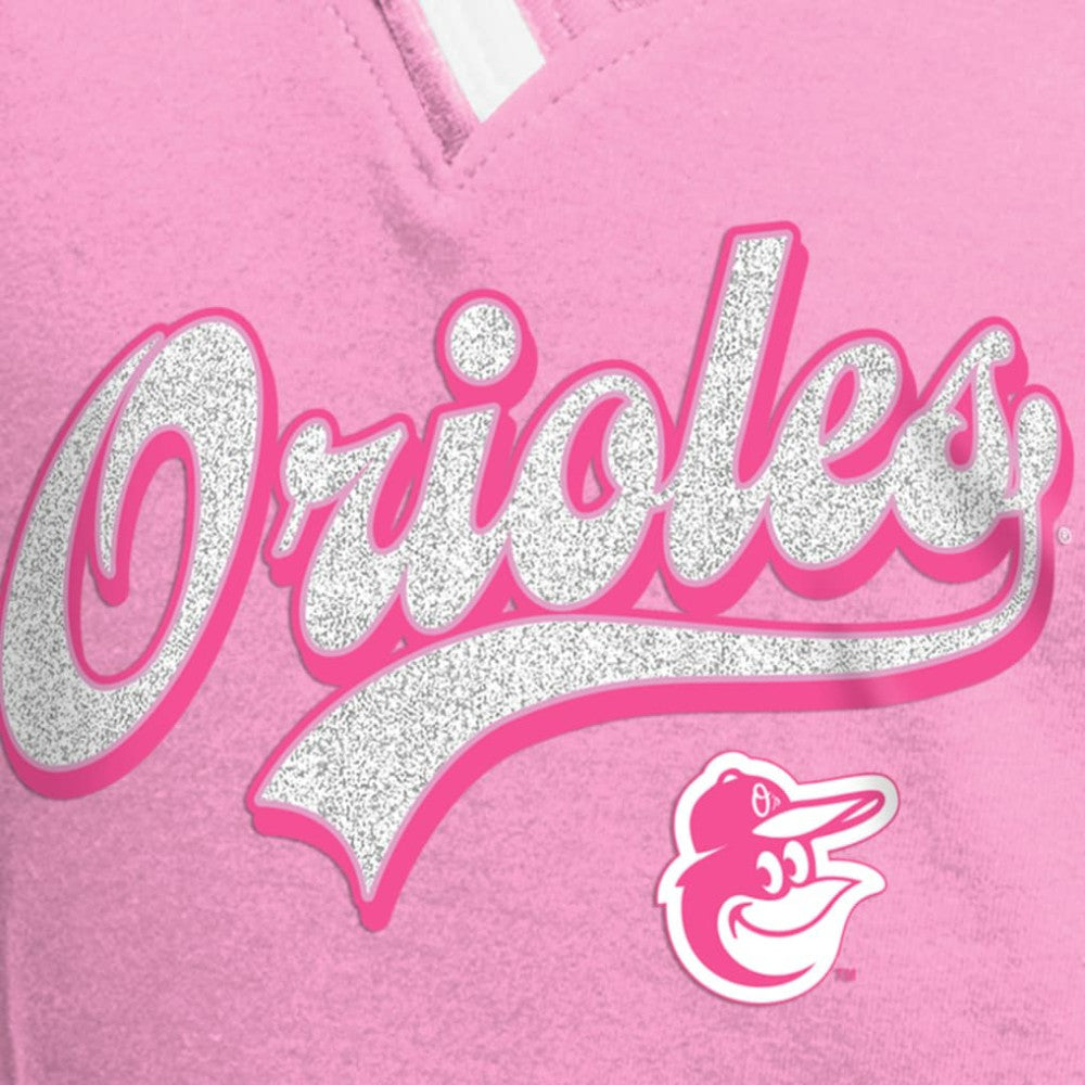 Baltimore Orioles New Era Girls Youth Mommy & Me Raglan V-Neck T-Shirt - Pink T-shirts