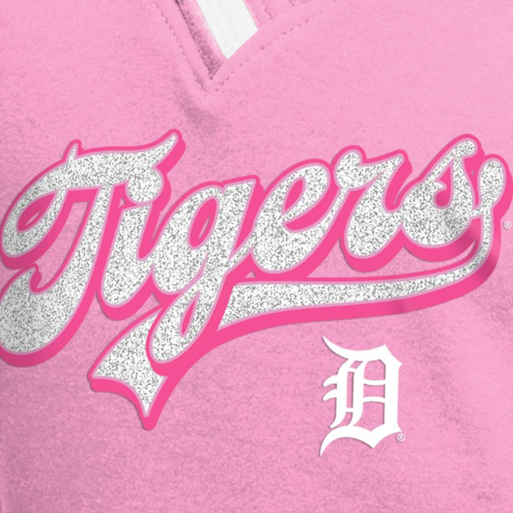 Detroit Tigers New Era Girls Youth Mommy & Me Raglan V-Neck T-Shirt - Pink T-shirts