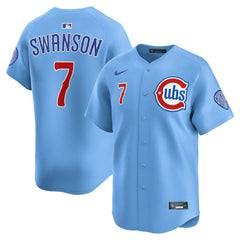 Dansby Swanson Chicago Cubs Nike 2nd Alternate Limited Player Jersey - Baby Blue Jerseys
