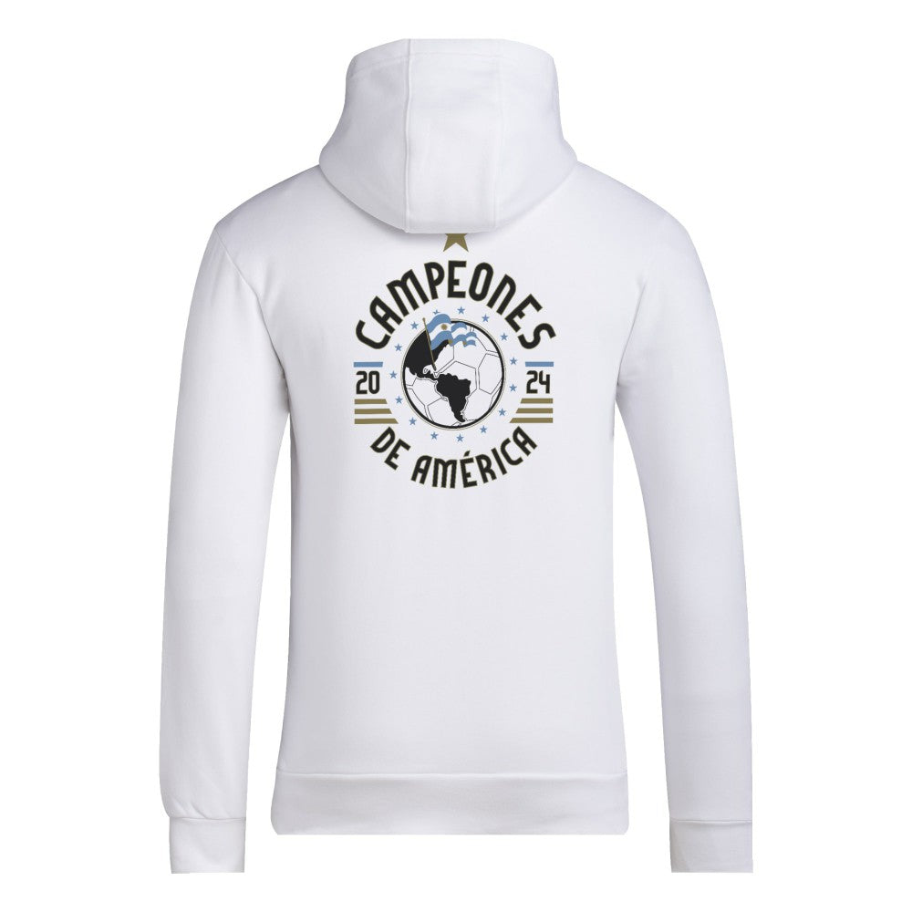 Argentina National Team 2024 Copa America Champions Pullover Hoodie White