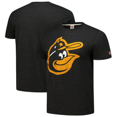 Baltimore Orioles Homage Cooperstown Collection Hand-Drawn Logo Tri-Blend T-Shirt - Black T-shirts