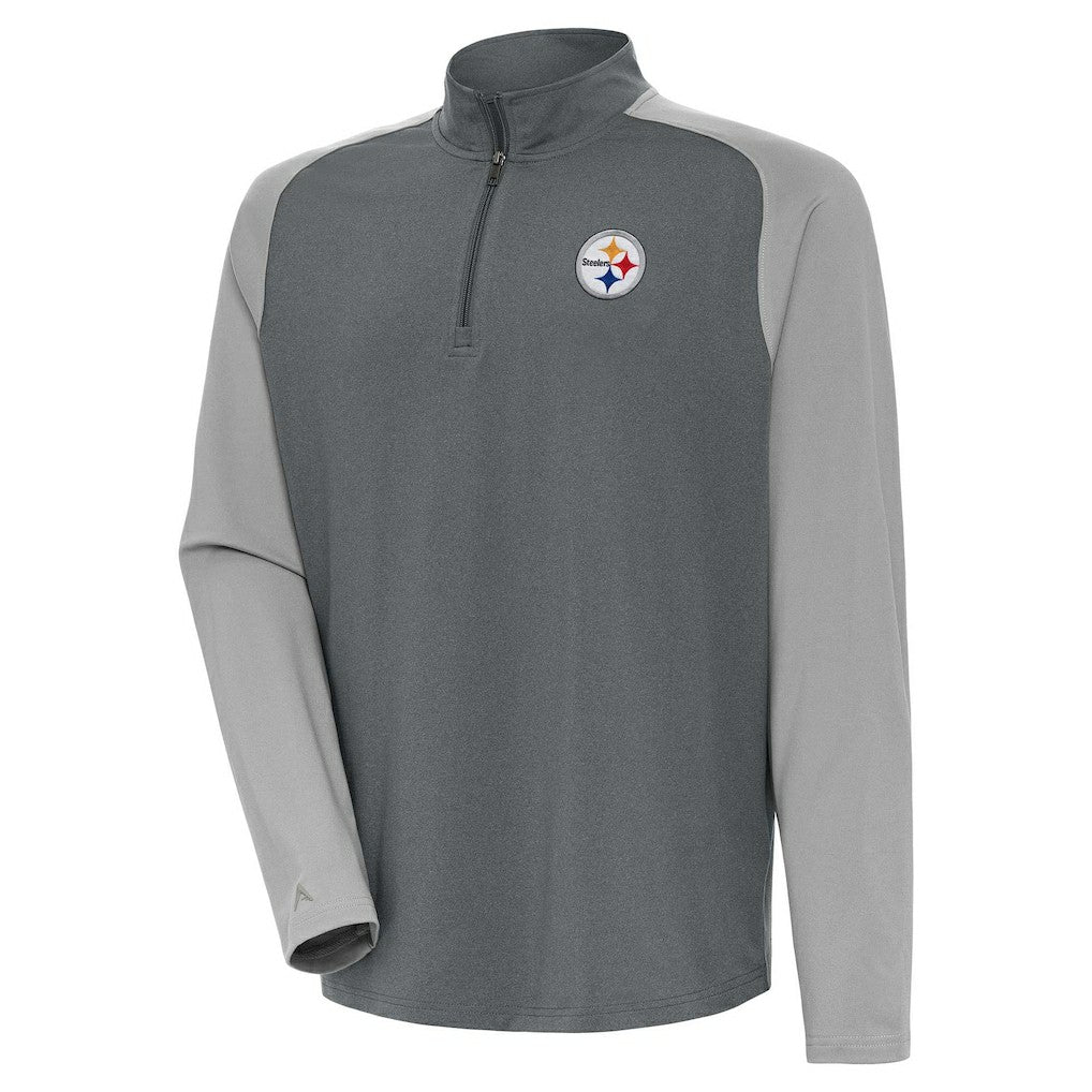 Pittsburgh Steelers Antigua Dauntless Quarter-Zip Top Heather Charcoal/Gray