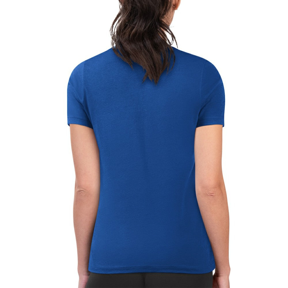 Los Angeles Dodgers G-III 4Her by Carl Banks Women's Super-Slim Fit Lightweight Flowers Graphic T-Shirt - Royal T-shirts