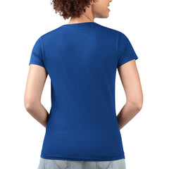 Chicago Cubs G-III 4Her by Carl Banks Women's Super-Slim Fit Lightweight Flowers Graphic V-Neck T-Shirt - Royal T-shirts