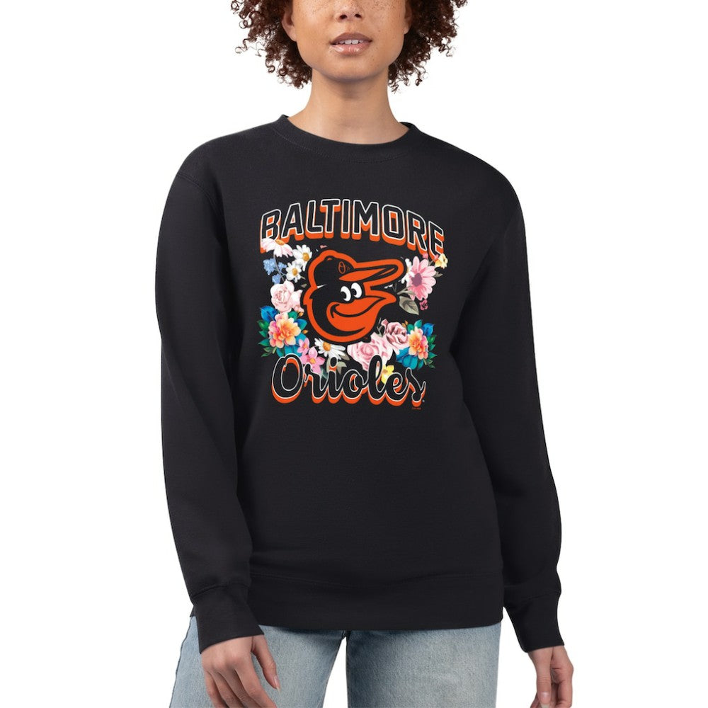 Baltimore Orioles G-III 4Her by Carl Banks Women's Flowers Graphic Pullover Sweatshirt - Black Pullover
