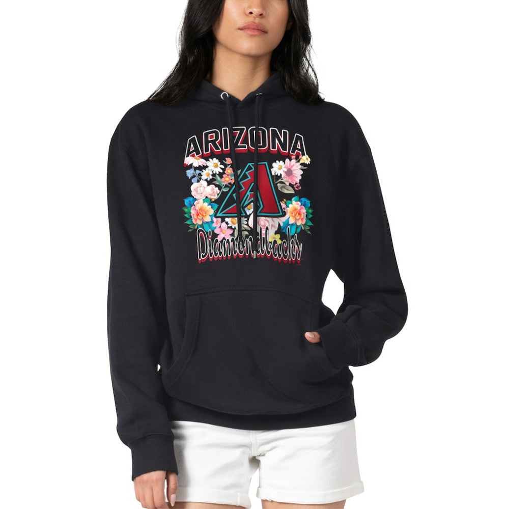 Arizona Diamondbacks G-III 4Her by Carl Banks Women's Flowers Graphic Pullover Hoodie - Black Hoodies