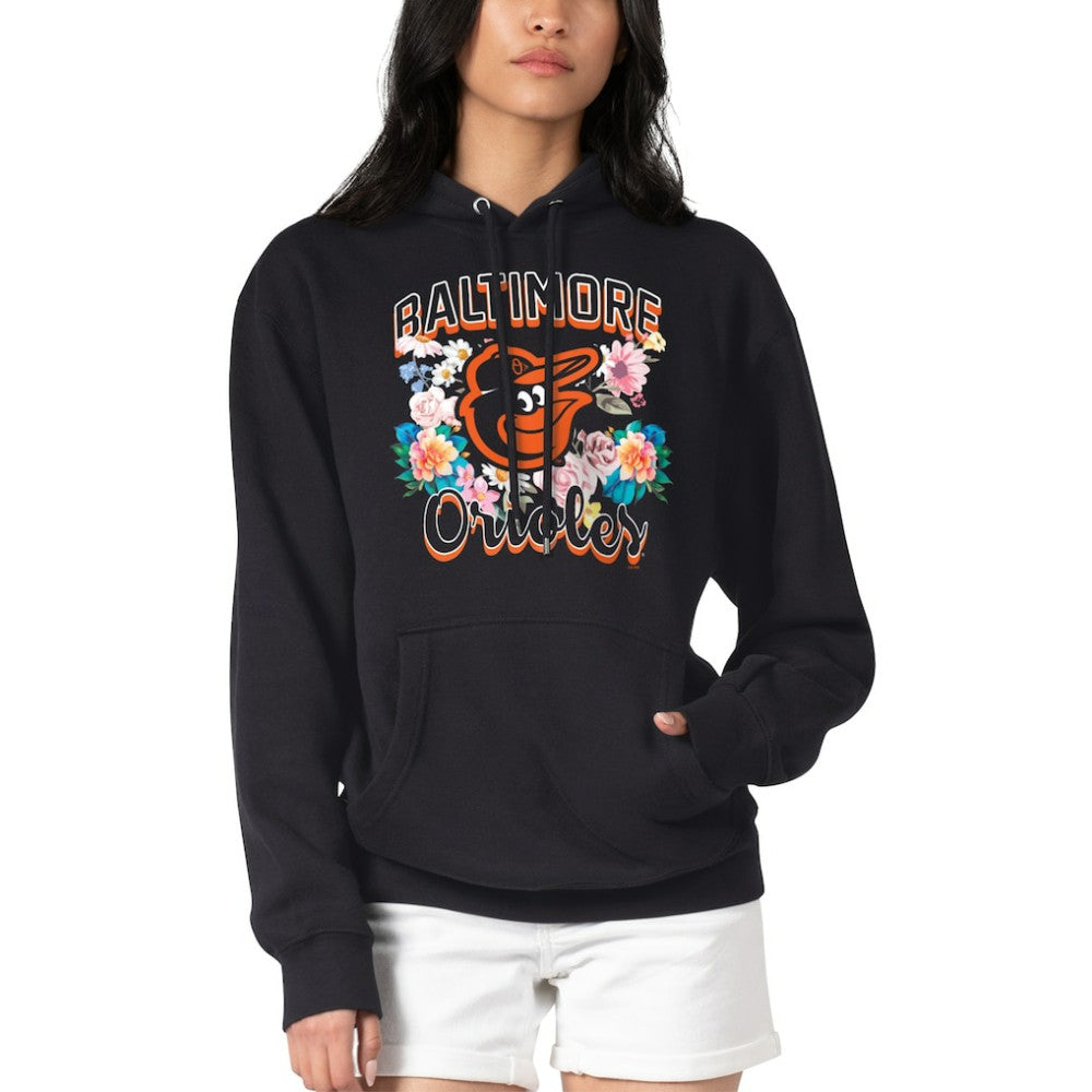 Baltimore Orioles G-III 4Her by Carl Banks Women's Flowers Graphic Pullover Hoodie - Black Hoodies
