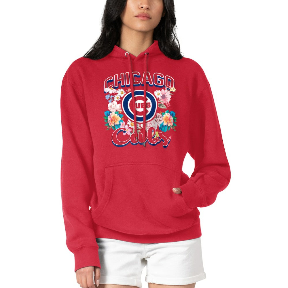 Chicago Cubs G-III 4Her by Carl Banks Women's Flowers Graphic Pullover Hoodie - Red Hoodies