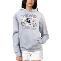 Chicago White Sox G-III 4Her by Carl Banks Women's Flowers Graphic Pullover Hoodie - Heather Gray Hoodies