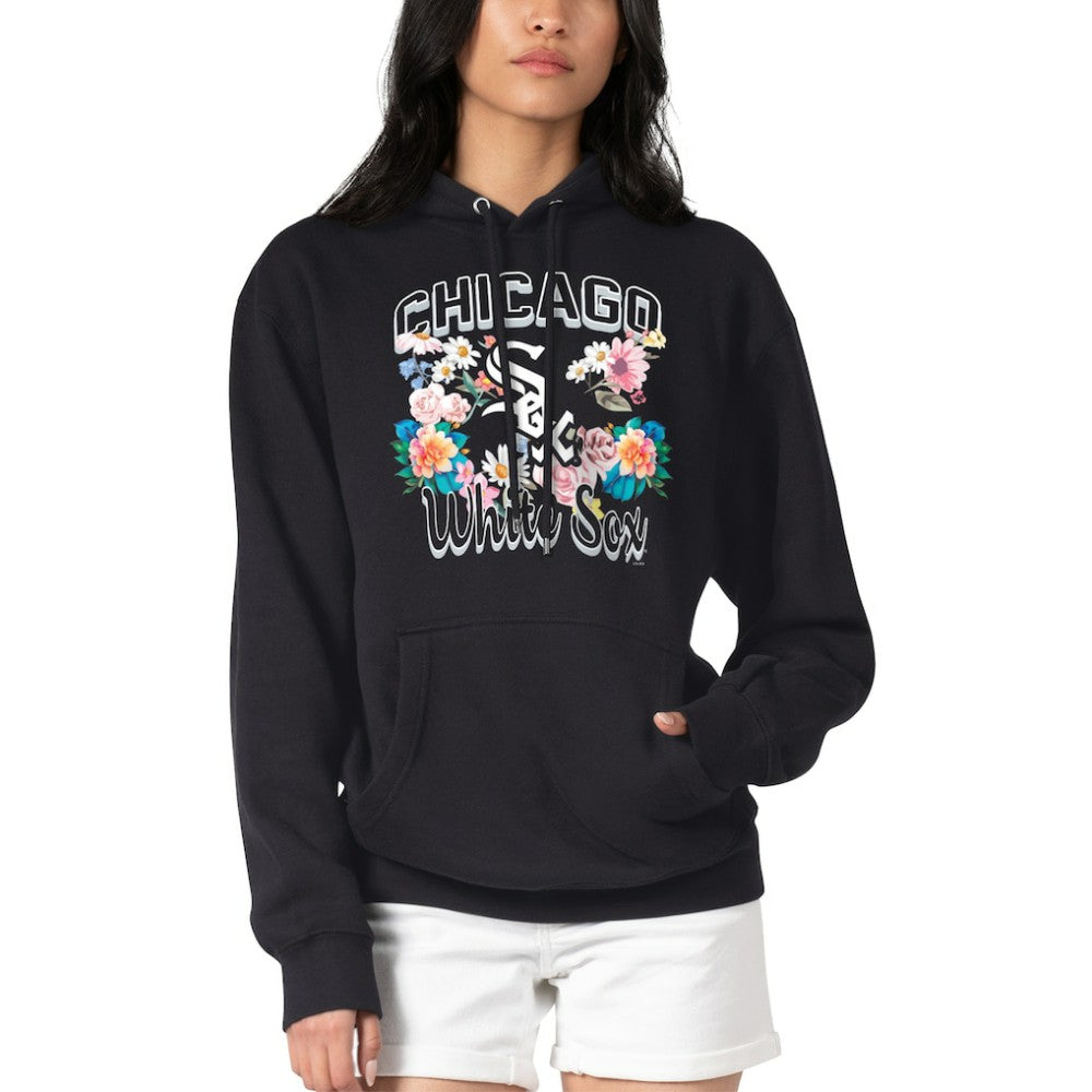Chicago White Sox G-III 4Her by Carl Banks Women's Flowers Graphic Pullover Hoodie - Black Hoodies