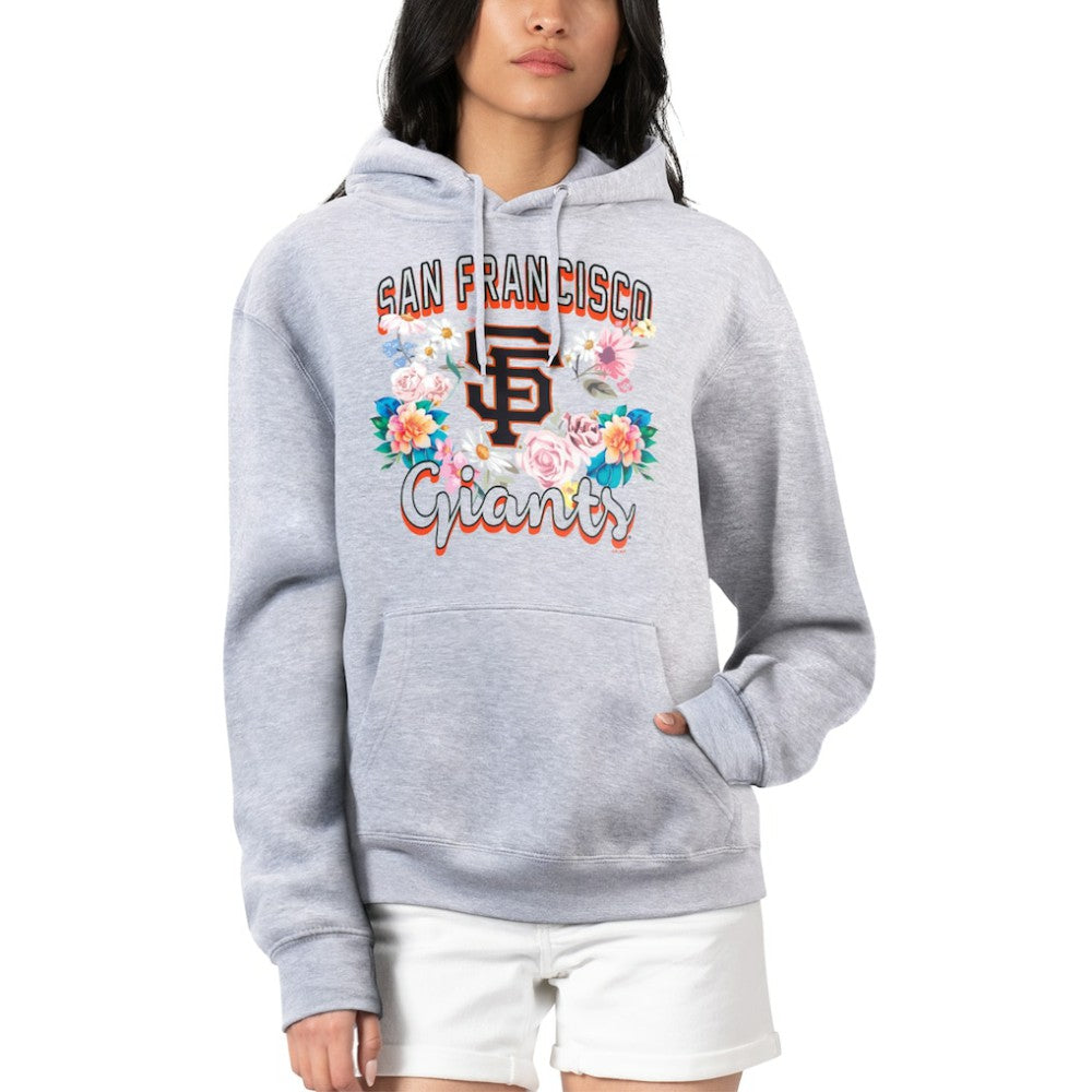 San Francisco Giants G-III 4Her by Carl Banks Women's Flowers Graphic Pullover Hoodie - Heather Gray Hoodies