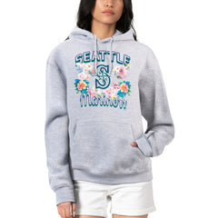 Seattle Mariners G-III 4Her by Carl Banks Women's Flowers Graphic Pullover Hoodie - Heather Gray Hoodies