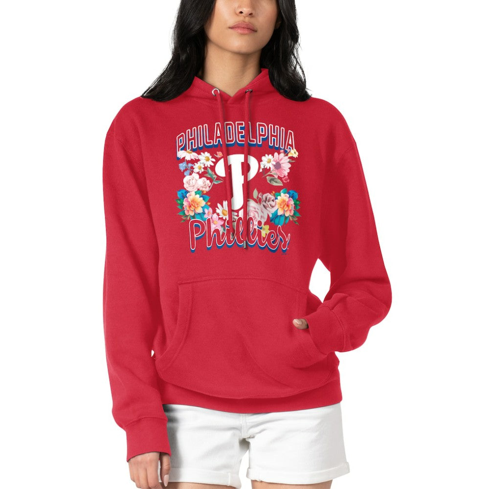 Philadelphia Phillies G-III 4Her by Carl Banks Women's Flowers Graphic Pullover Hoodie - Red Hoodies