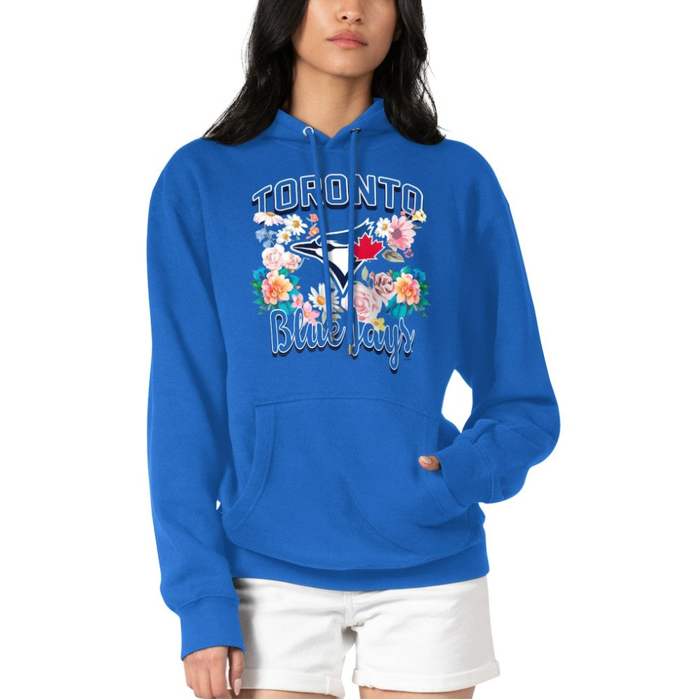 Toronto Blue Jays G-III 4Her by Carl Banks Women's Flowers Graphic Pullover Hoodie - Royal Hoodies