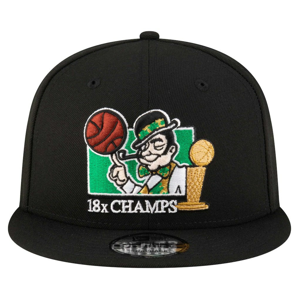 Boston Celtics Lucky 18x Champs 9FIFTY Snapback Hat Black