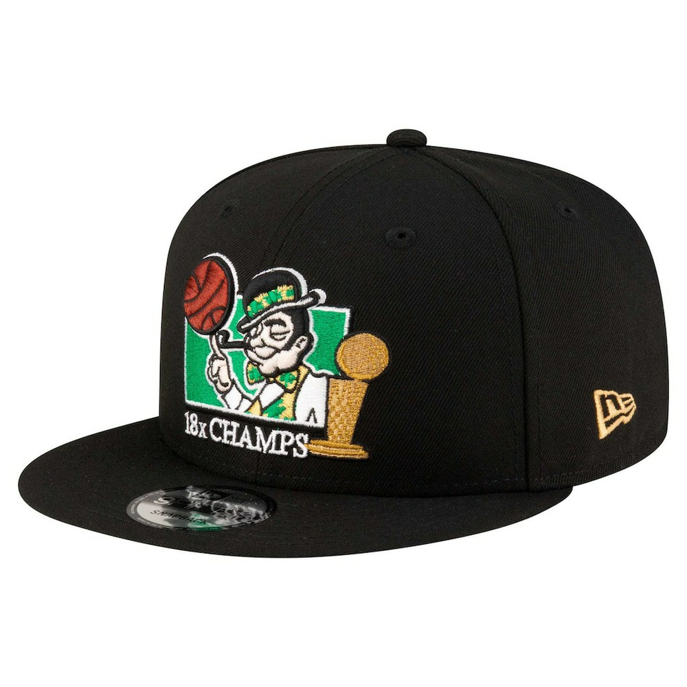 Boston Celtics Lucky 18x Champs 9FIFTY Snapback Hat Black