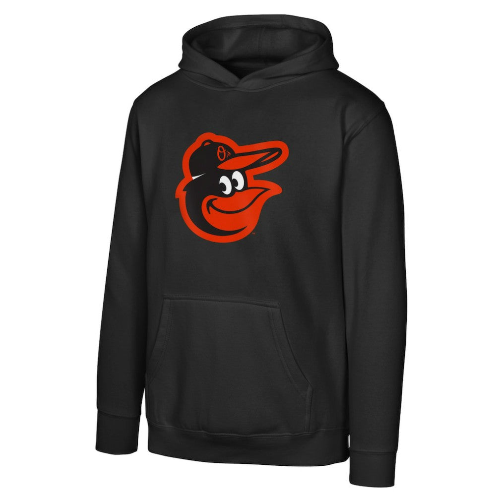 Baltimore Orioles Youth Primary Logo Pullover Hoodie - Black Hoodies