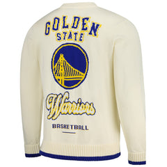 Golden State Warriors The Wild Collective Unisex Jacquard Knit Pullover Sweater Cream