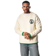 Boston Celtics The Wild Collective Unisex Jacquard Knit Pullover Sweater Cream