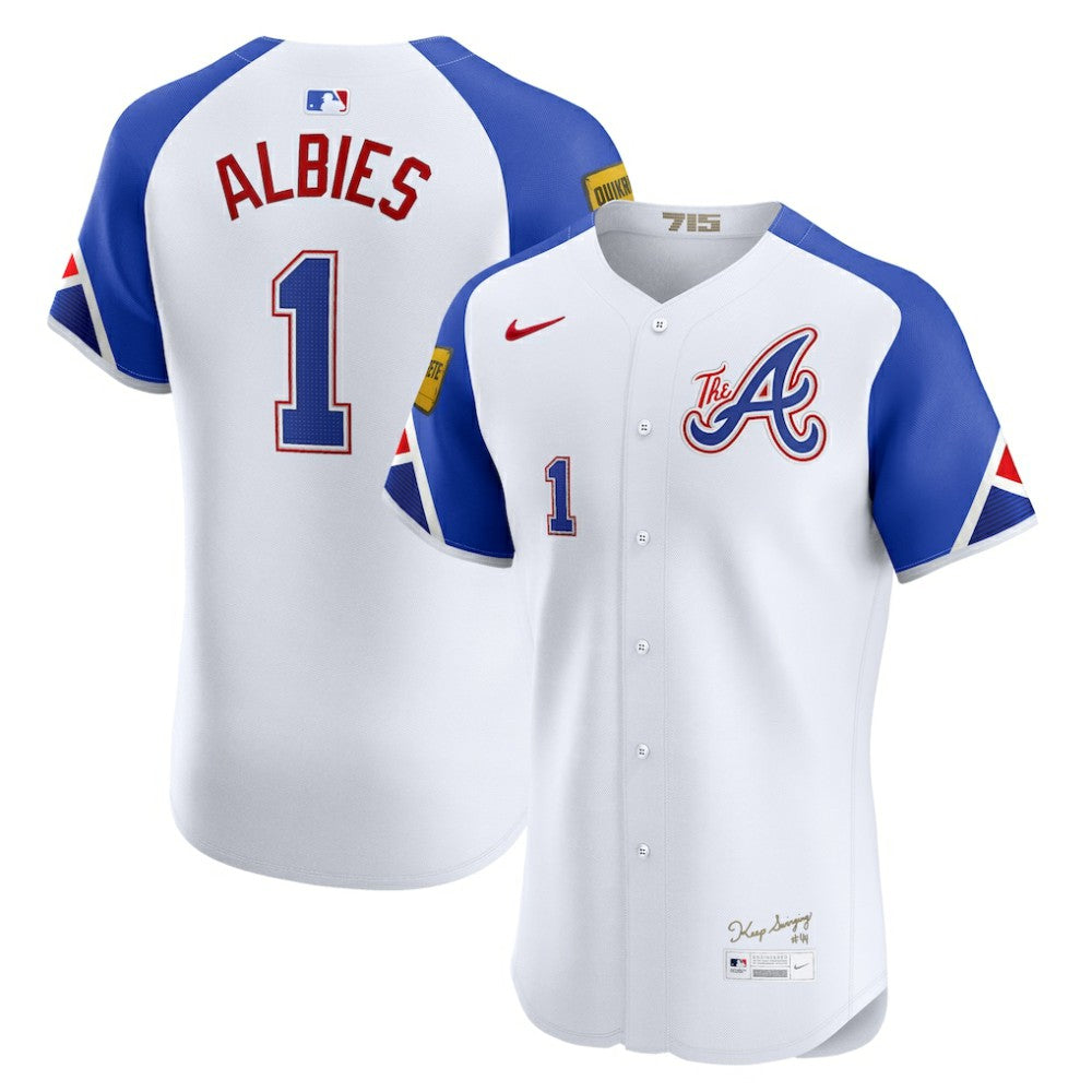 Ozzie Albies Atlanta Braves Nike City Connect Elite Jersey - White Jerseys