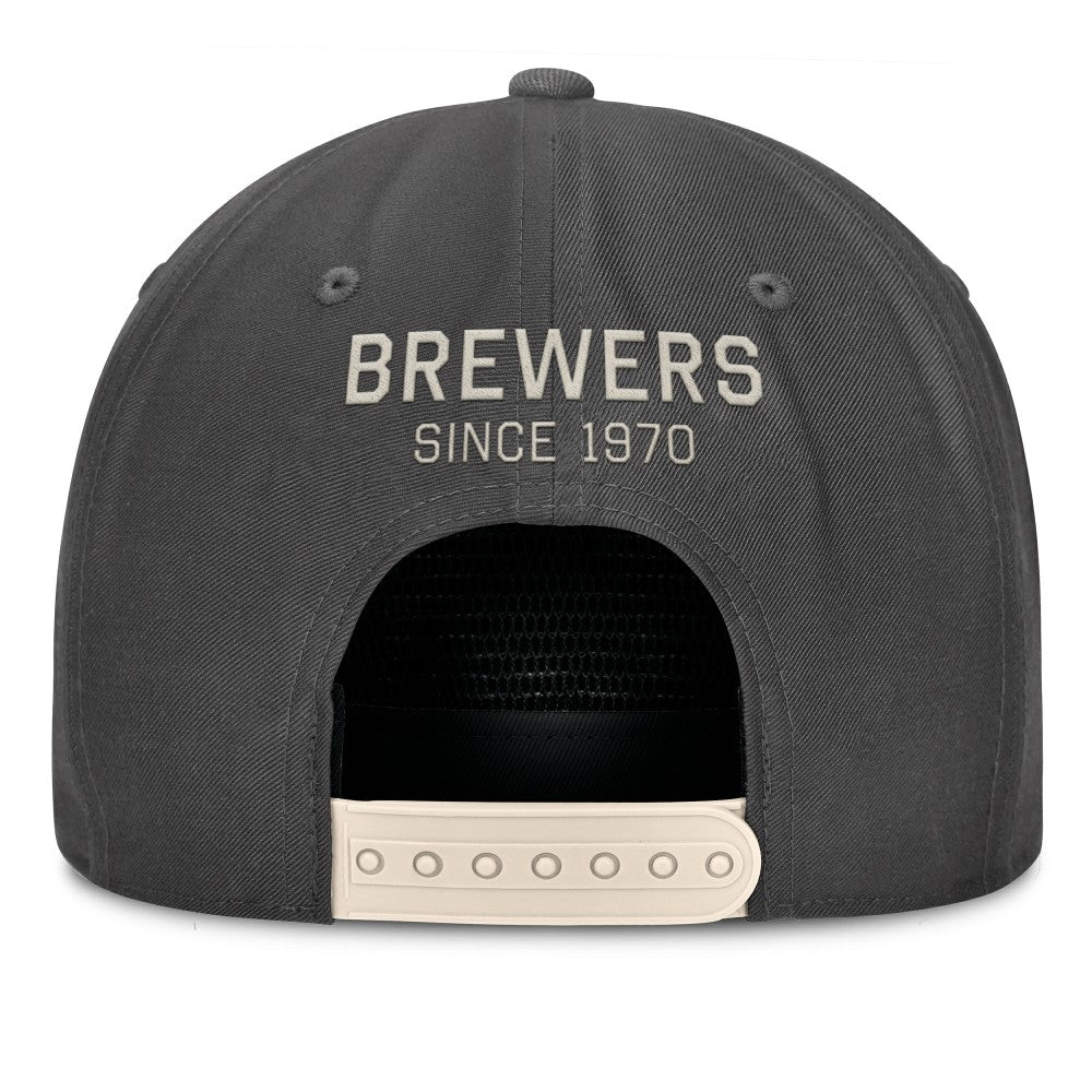 Milwaukee Brewers Fanatics Closer Adjustable Hat - Charcoal Hats