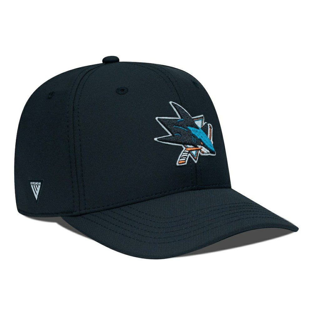 NHL San Jose Sharks Levelwear Rise Flex Hat - Black