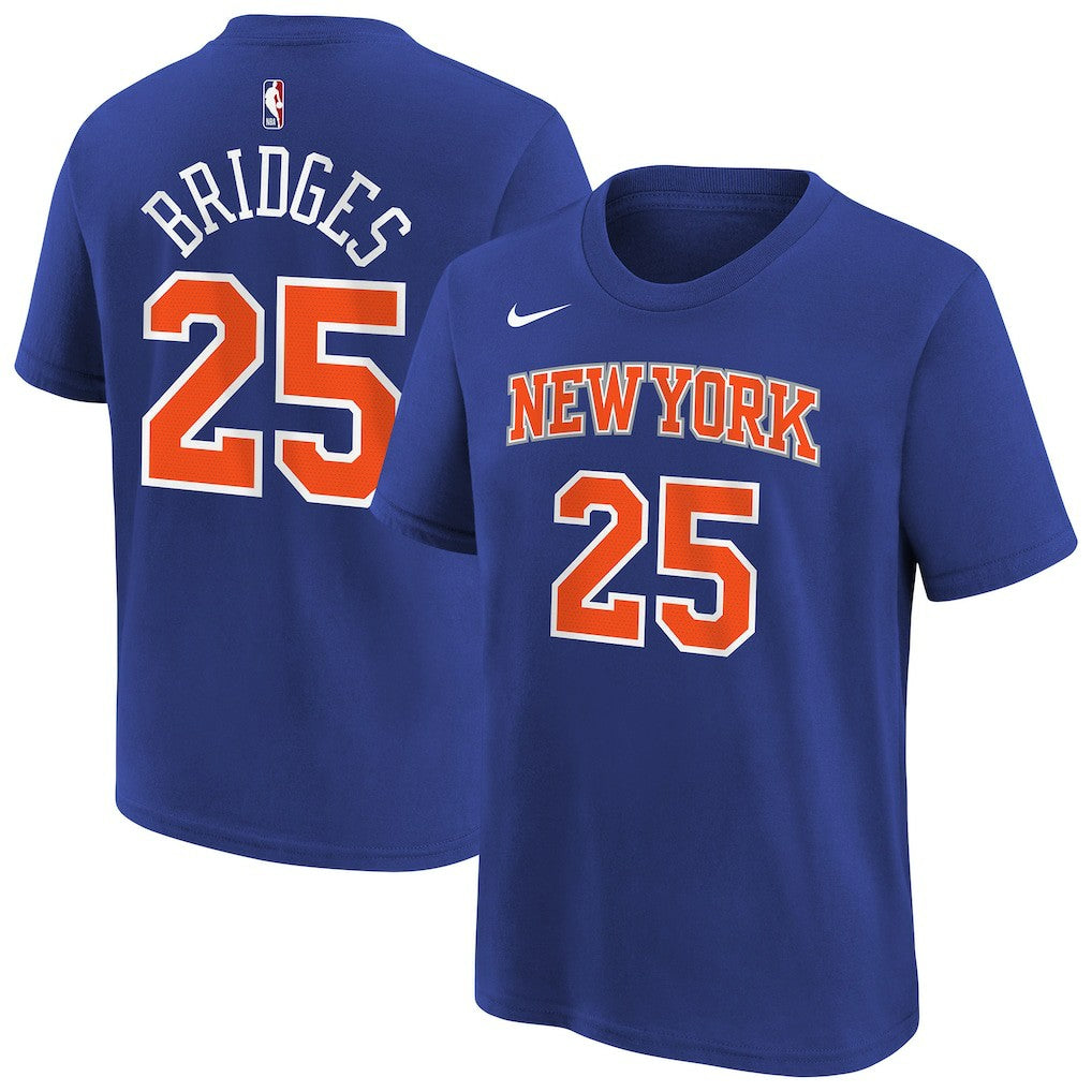 Mikal Bridges New York Knicks Youth Icon Name & Number T-Shirt Blue