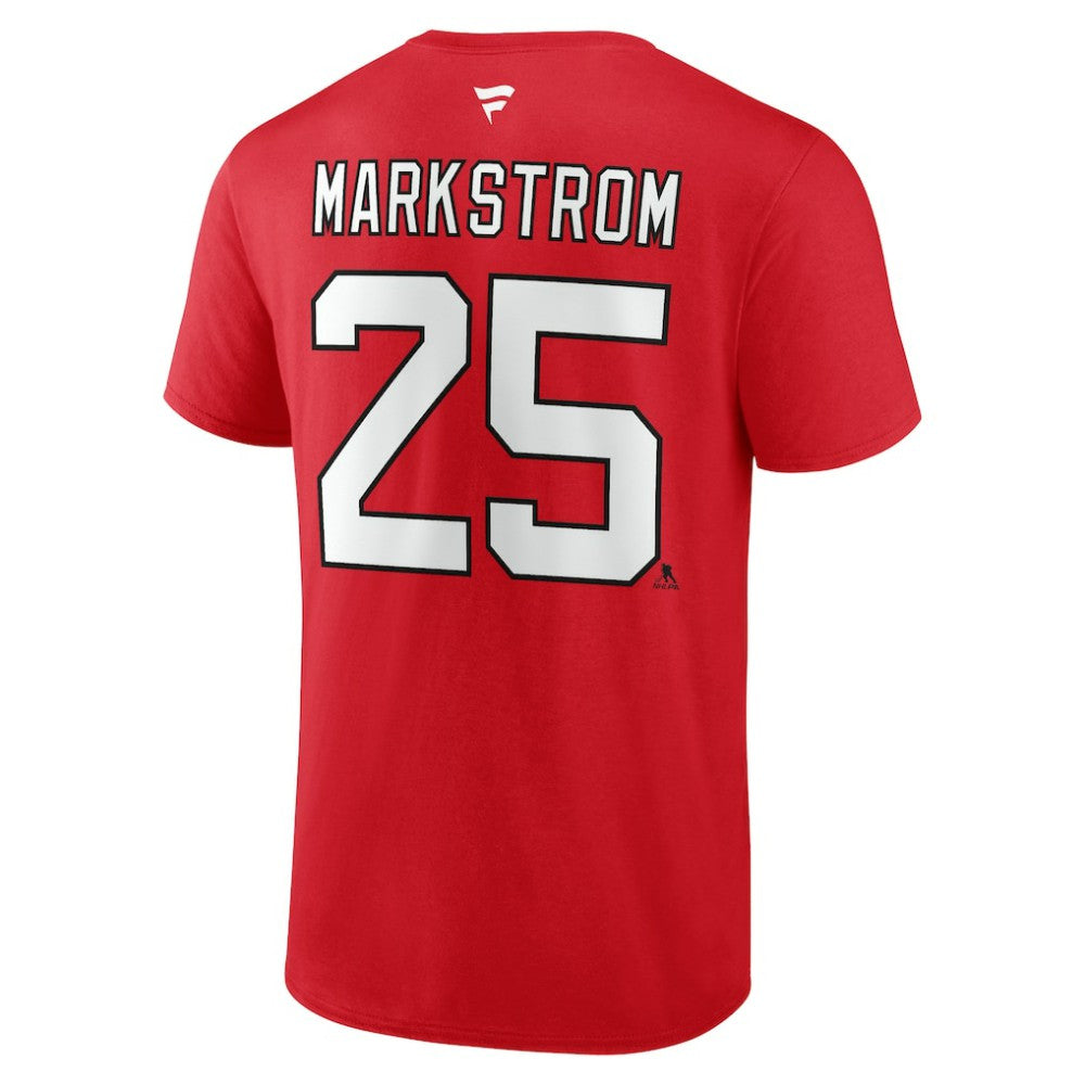 NHL Jacob Markstrom New Jersey Devils Fanatics Authentic Stack Name & Number T-Shirt - Red
