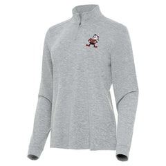 Cleveland Browns Antigua Women's Mentor Quarter-Zip Jacket Heather Gray