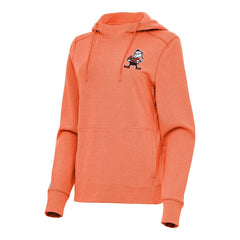 Cleveland Browns Antigua Women's Justice Pullover Hoodie Heather Orange
