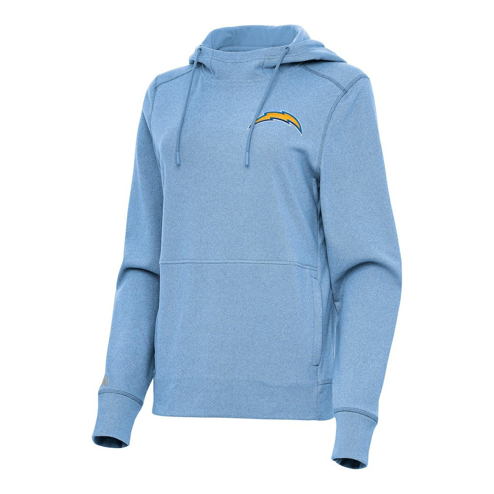 Los Angeles Chargers Antigua Women's Justice Pullover Hoodie Heather Powder Blue