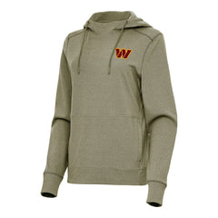 Washington Commanders Antigua Women's Justice Pullover Hoodie Heather Olive