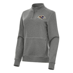 Baltimore Ravens Antigua Women's Crush Quarter-Zip Jacket Heather Black
