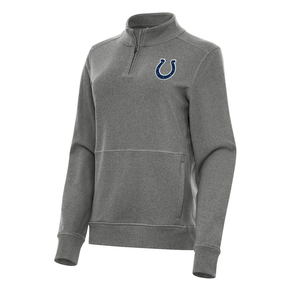Indianapolis Colts Antigua Women's Crush Quarter-Zip Jacket Heather Black