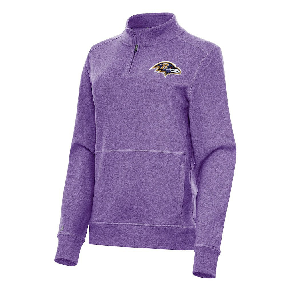 Baltimore Ravens Antigua Women's Crush Quarter-Zip Jacket Heather Purple