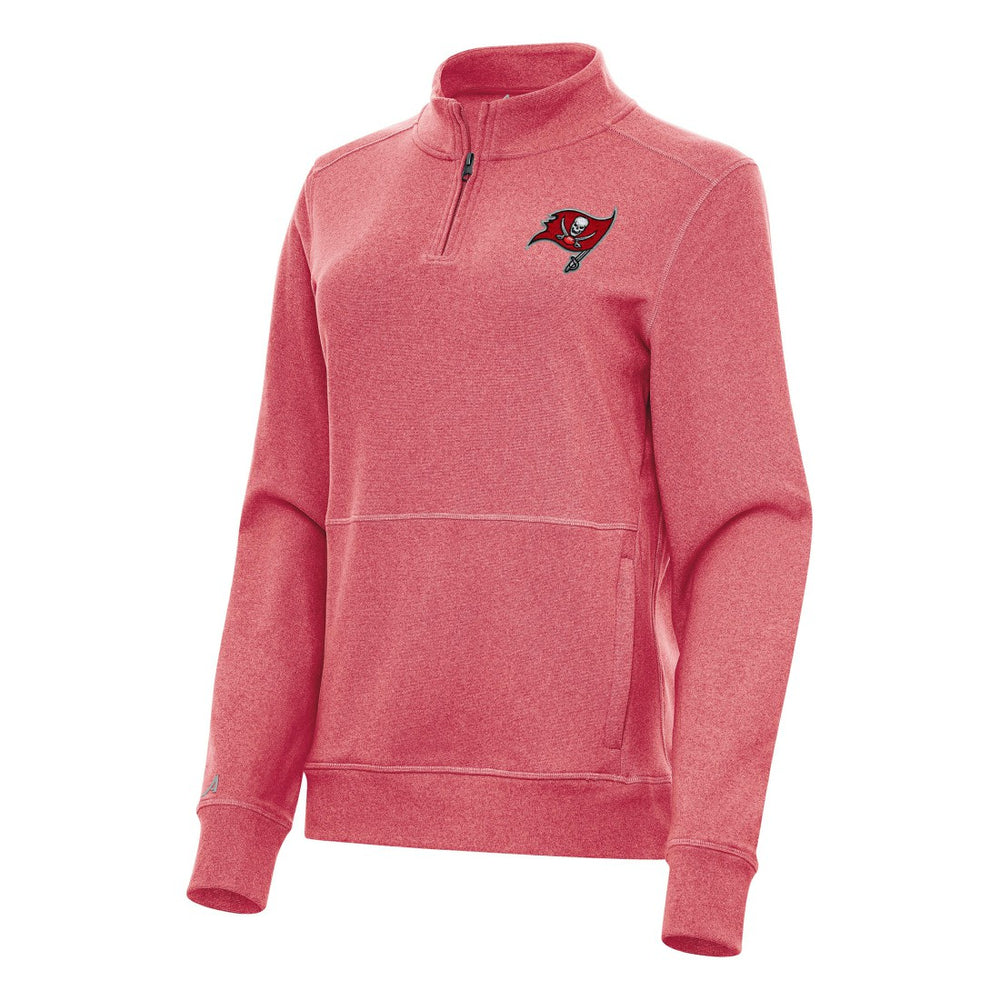 Tampa Bay Buccaneers Antigua Women's Crush Quarter-Zip Jacket Heather Red