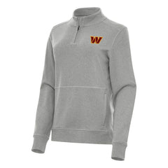 Washington Commanders Antigua Women's Crush Quarter-Zip Jacket Heather Gray