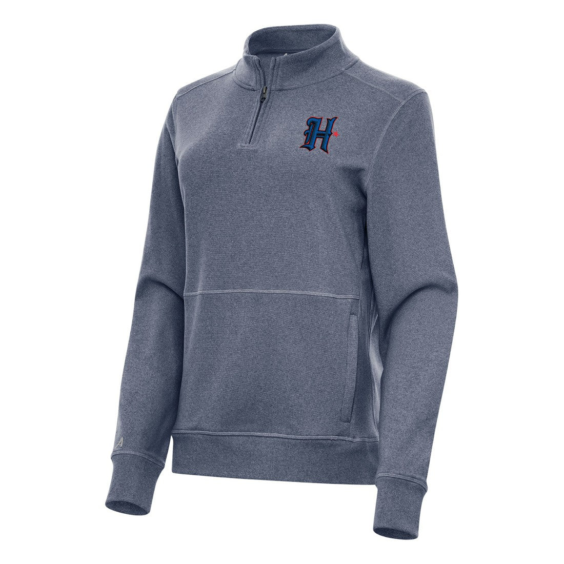 Houston Texans Antigua Women's Crush Quarter-Zip Jacket Heather Navy