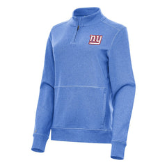 New York Giants Antigua Women's Crush Quarter-Zip Jacket Heather Royal